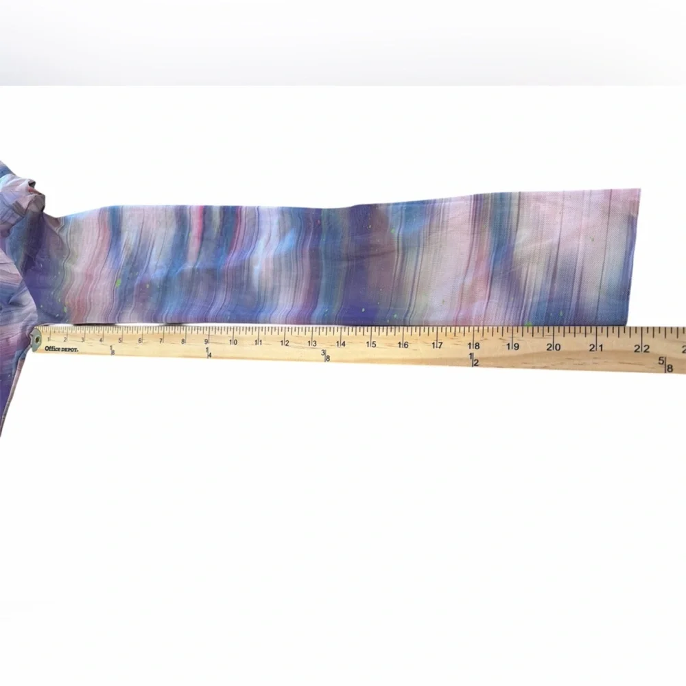 Anthropologie Mesh Top Size Medium Purple Pattern Double Layer Long Sleeve - Picture 15 of 15